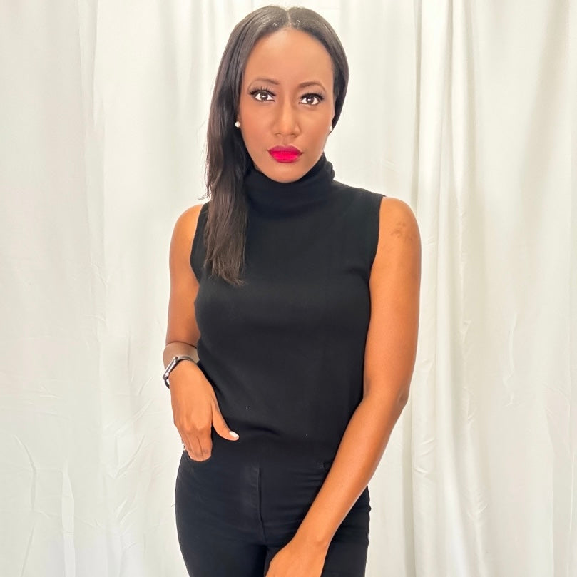 The Wool Blend Sleeveless Turtleneck Top