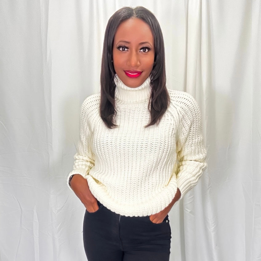 The Waffle Knitted Turtleneck Sweater
